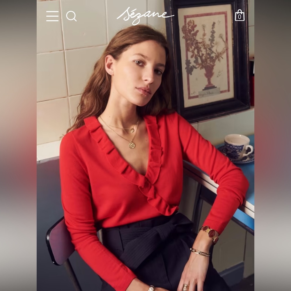 Sézane Red Kim Jumper